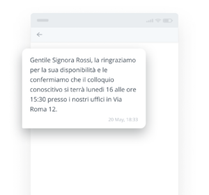 esempio sms dipendenti