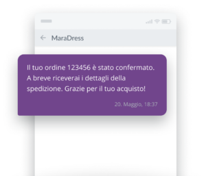 esempio SMS transazionale per e-commerce