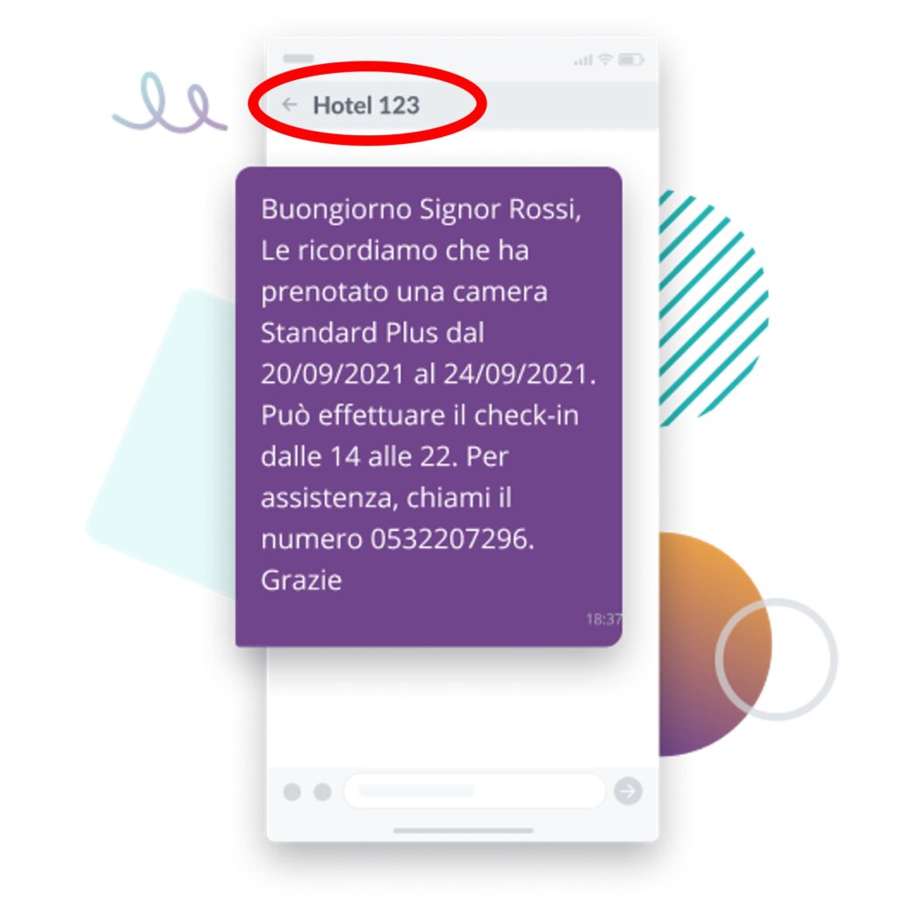 esempio SMS mittente personalizzato
