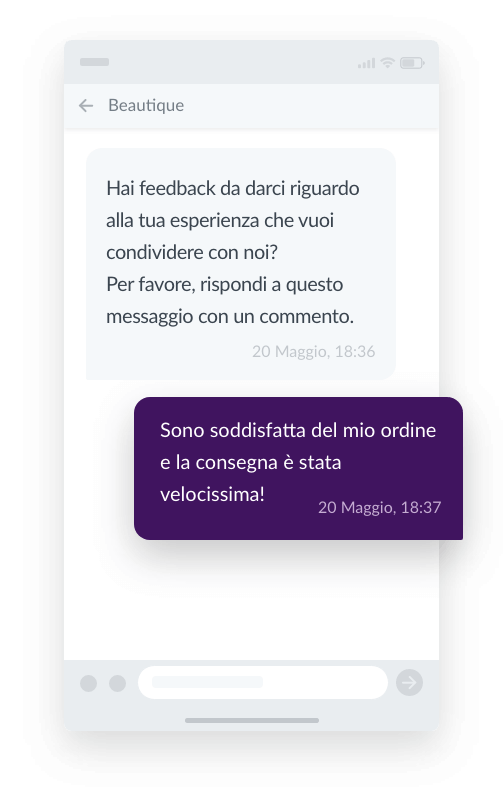 Modelli SMS-Richiesta feedback