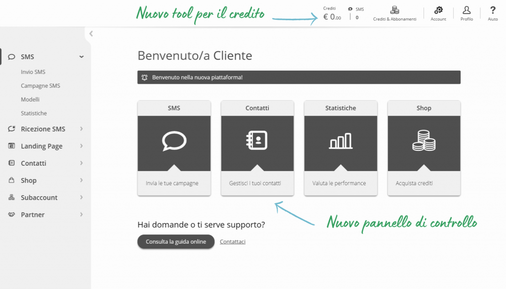 Nuovo pannello di controllo e top bar